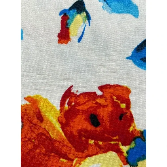 Espresso Blouse Womens Size S White with Multicolor Floral S/S Top - Picture 8 of 10